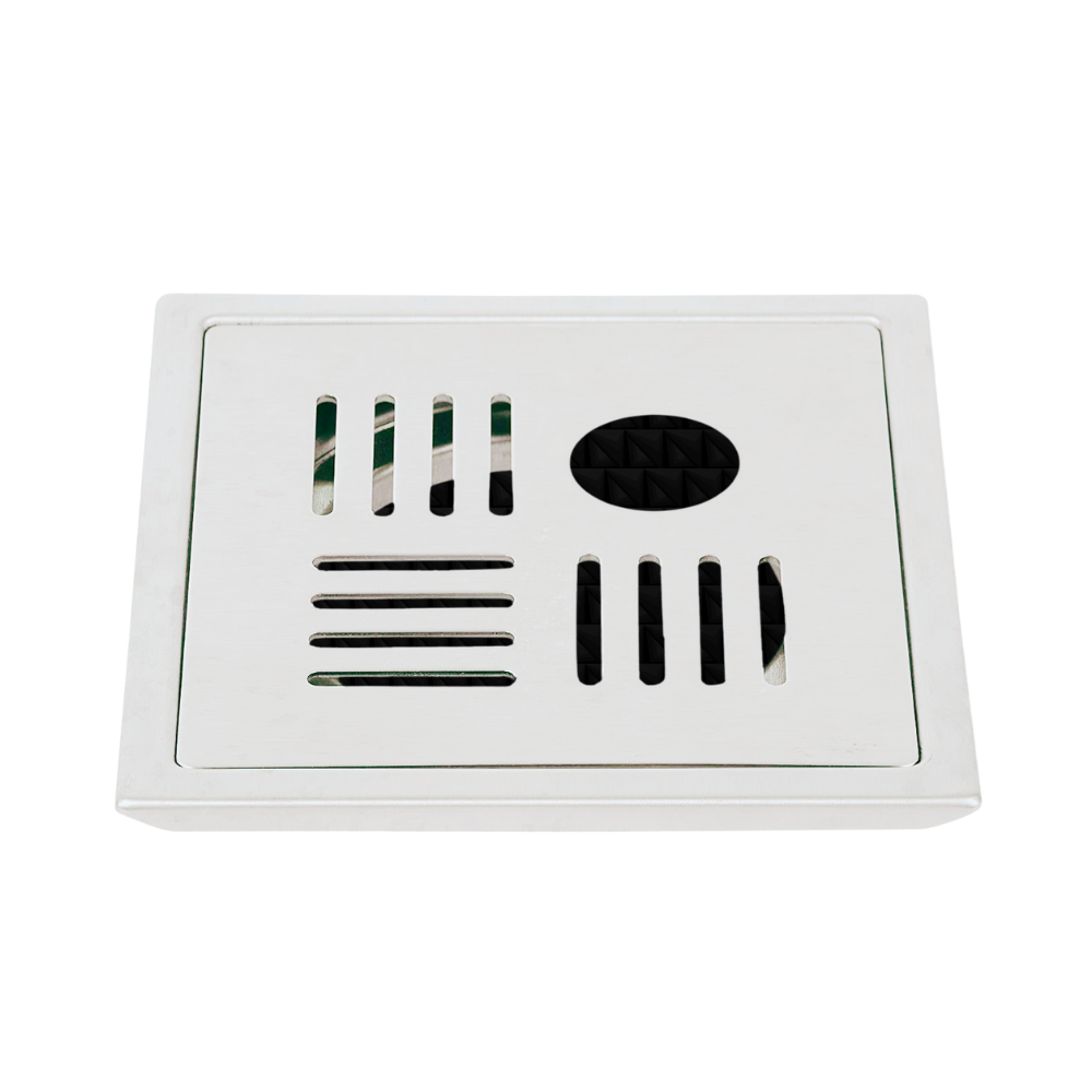 Classic - 2 PC (304 Grade) Satin Exc Grating Square - Hole